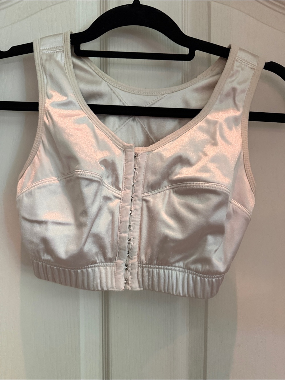 Enell Front Hook Satin Support Bra white